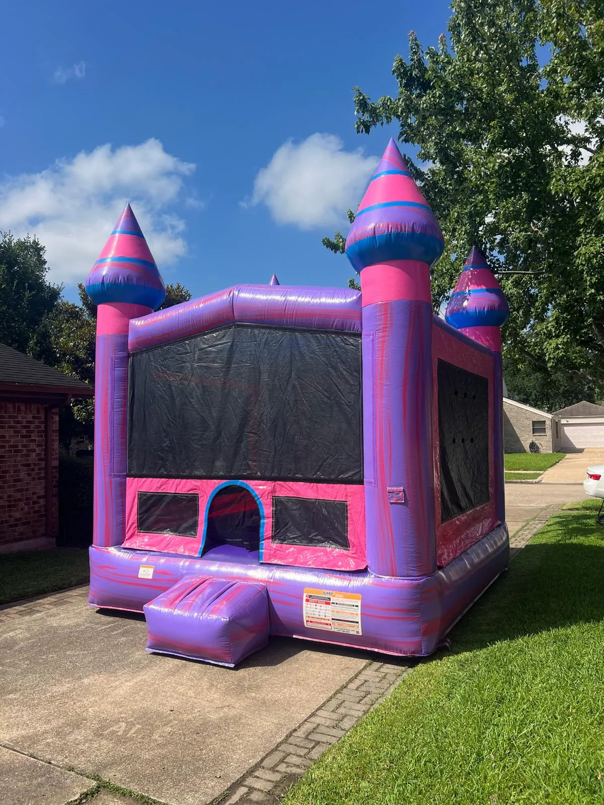 Pink & Purple Marble Castle Bounce House – Risitas Party Rentals Houston